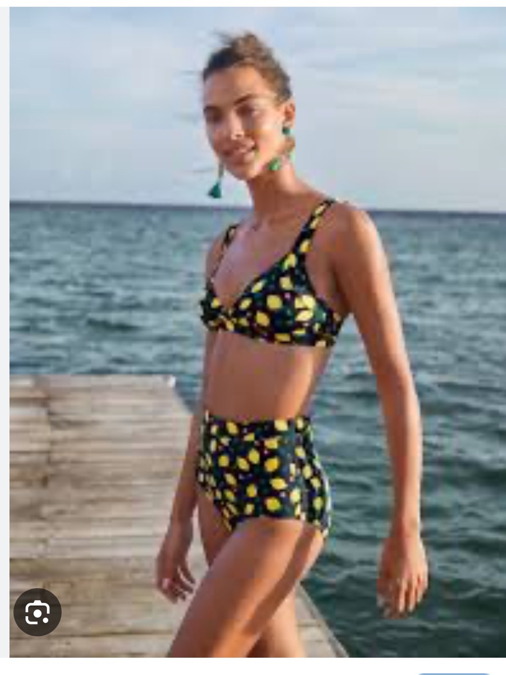 Boden High-Waist Lemon Print Bikini Bottoms - Picture 2 of 6